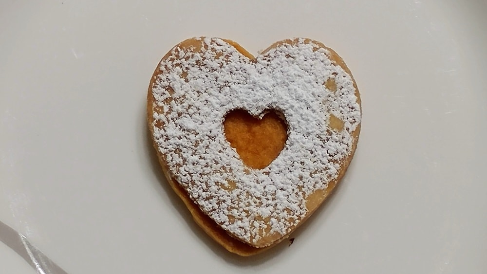 Heart-shaped Linzer cookie