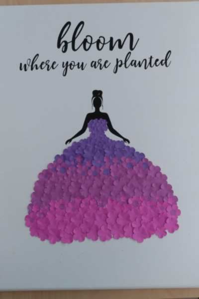 Paper Flower Dress Canvas Wall Art - Jennifer Maker