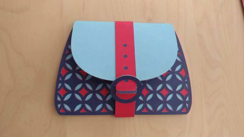 greeting card shaped as a purse